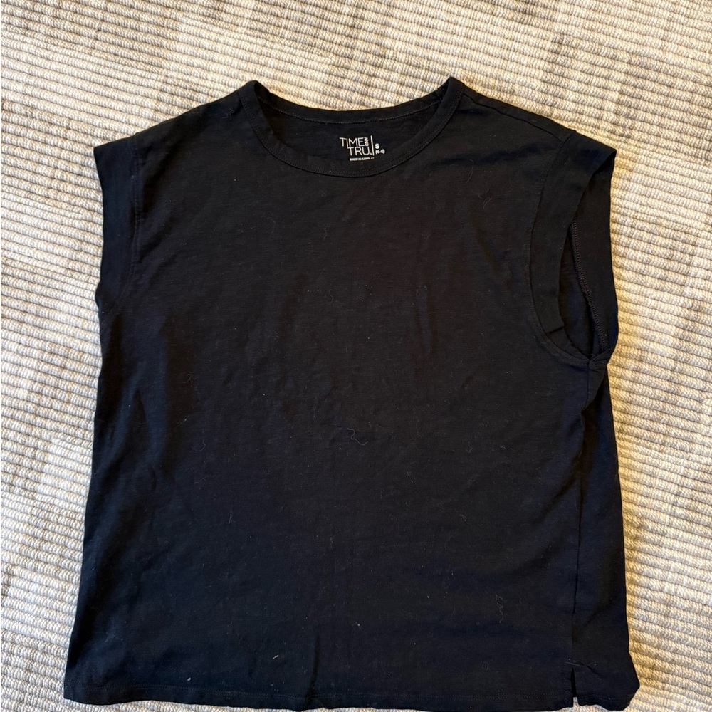 Time and Tru Black Sleeveless Tee